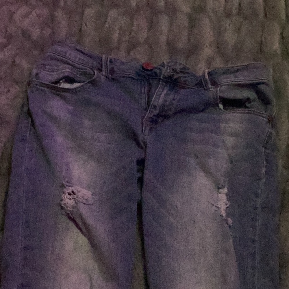 blue lightly ripped jeans